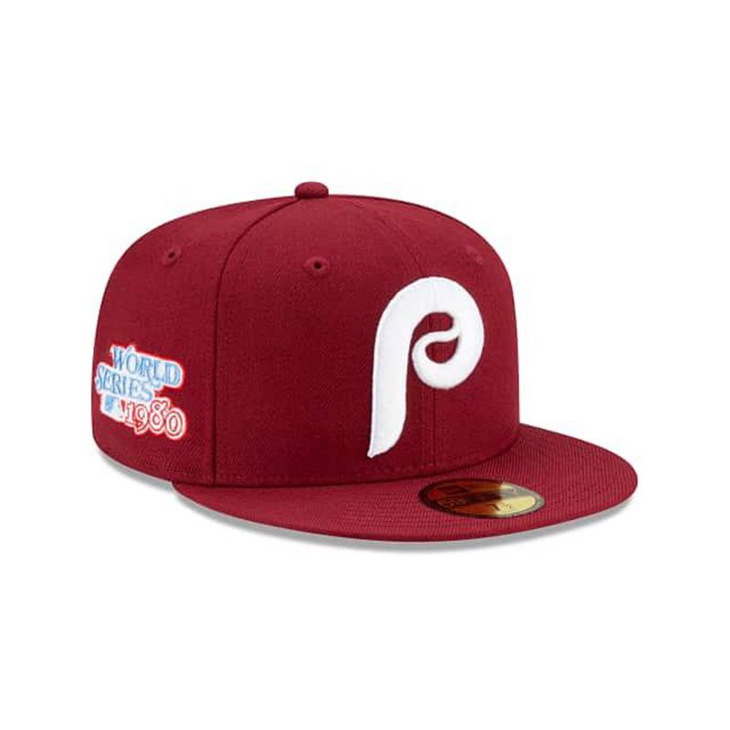 MLB Philadelphia Phillies Green Paisley Undervisor 59Fifty Fitted (PUO7485) - Red New Era Caps